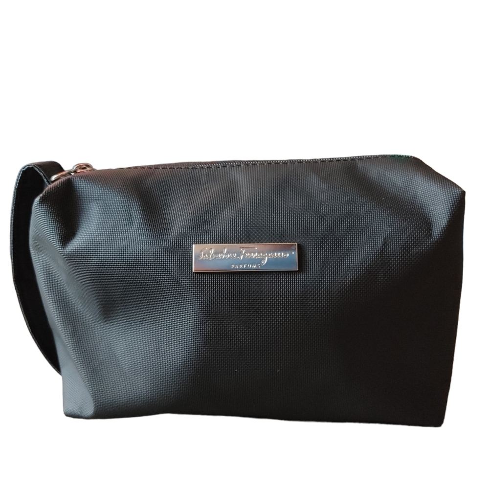 Salvatore Ferragamo Parfum Nylon Zipper Travel Toiletry Pouch